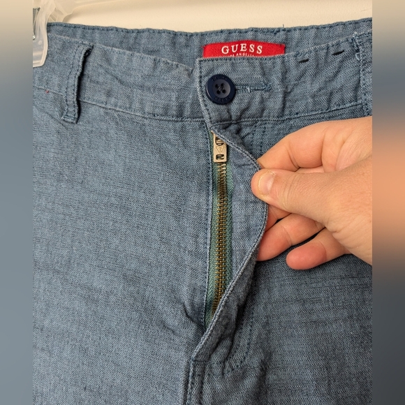 GUESS Short For Men Size 34 Blue Color 100% Cotton - Picture 3 of 10